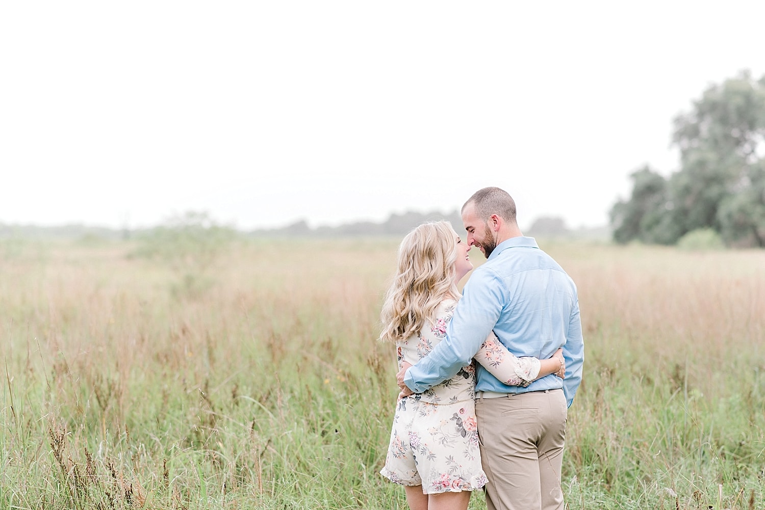 light and airy engagement session in houston