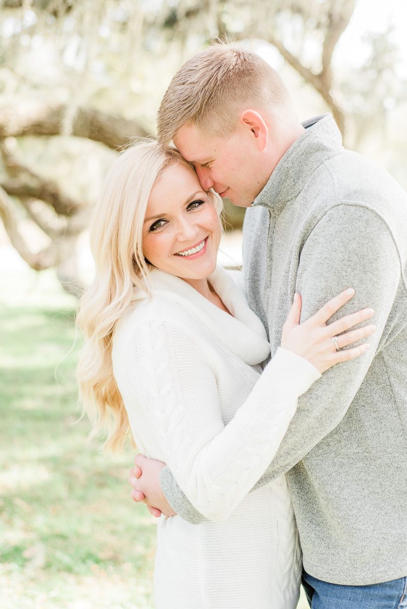 a romantic Spanish Moss Houston engagement session