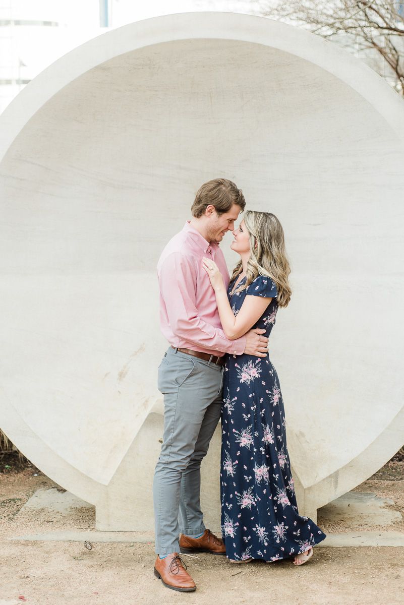 couple at their Discovery Green Houston engagement session