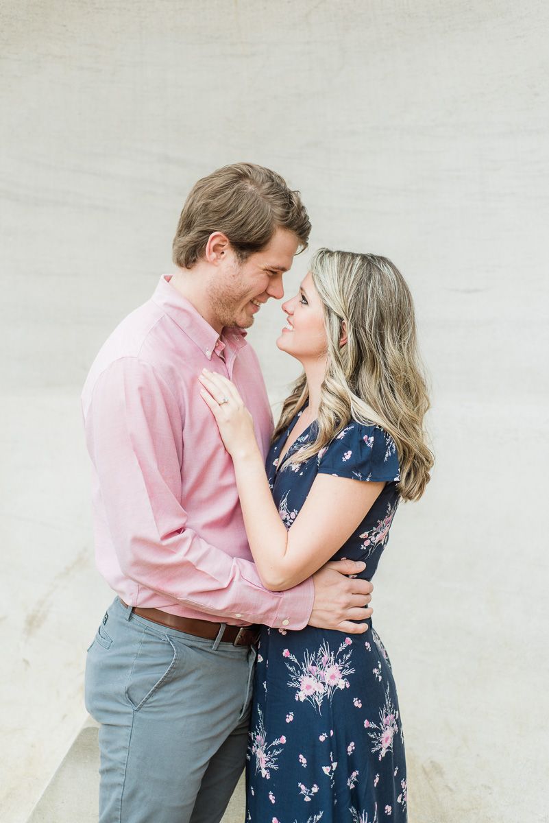 couple at their Discovery Green Houston engagement session