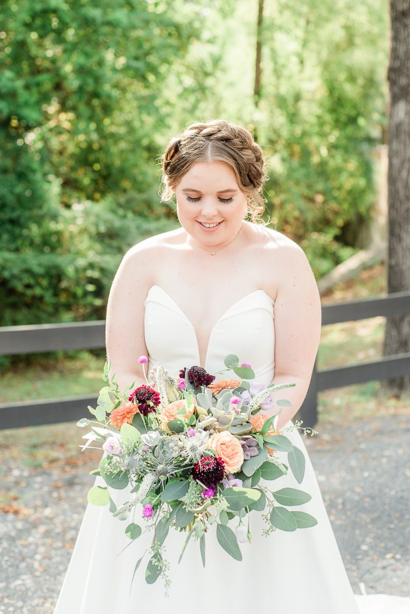bride with florals in Houston