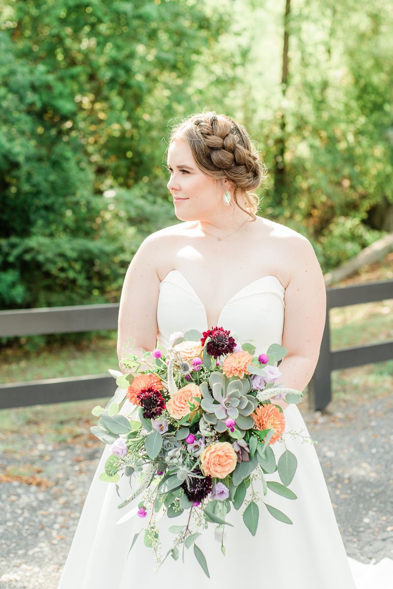 bride with florals in Houston