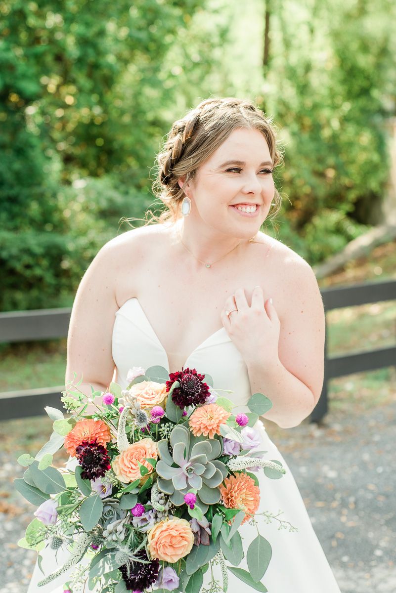 bride with florals in Houston
