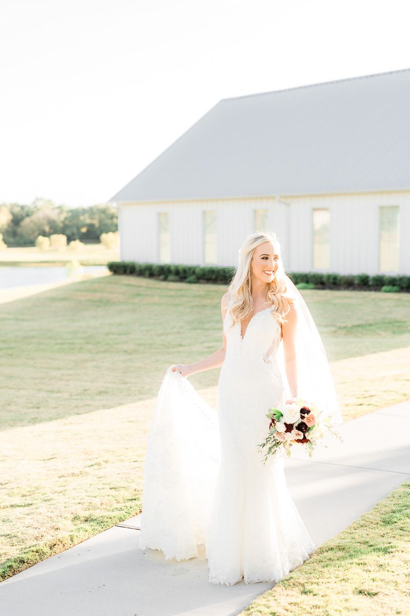 bride walking at Montgomery wedding venue