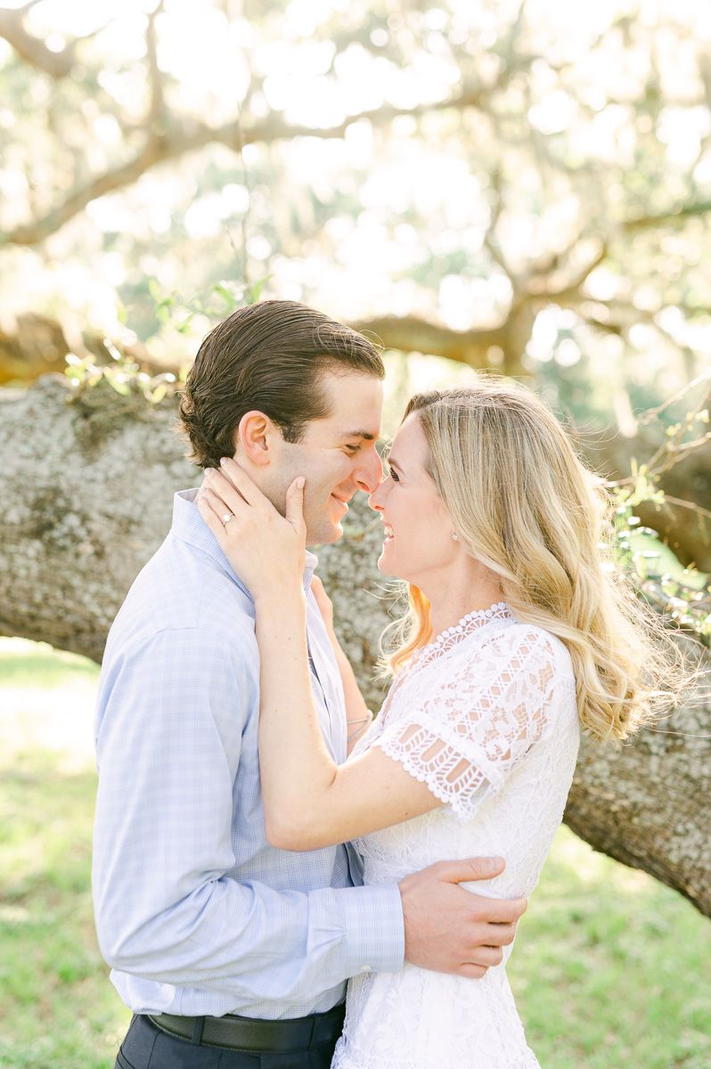 couple during spring Houston engagement session