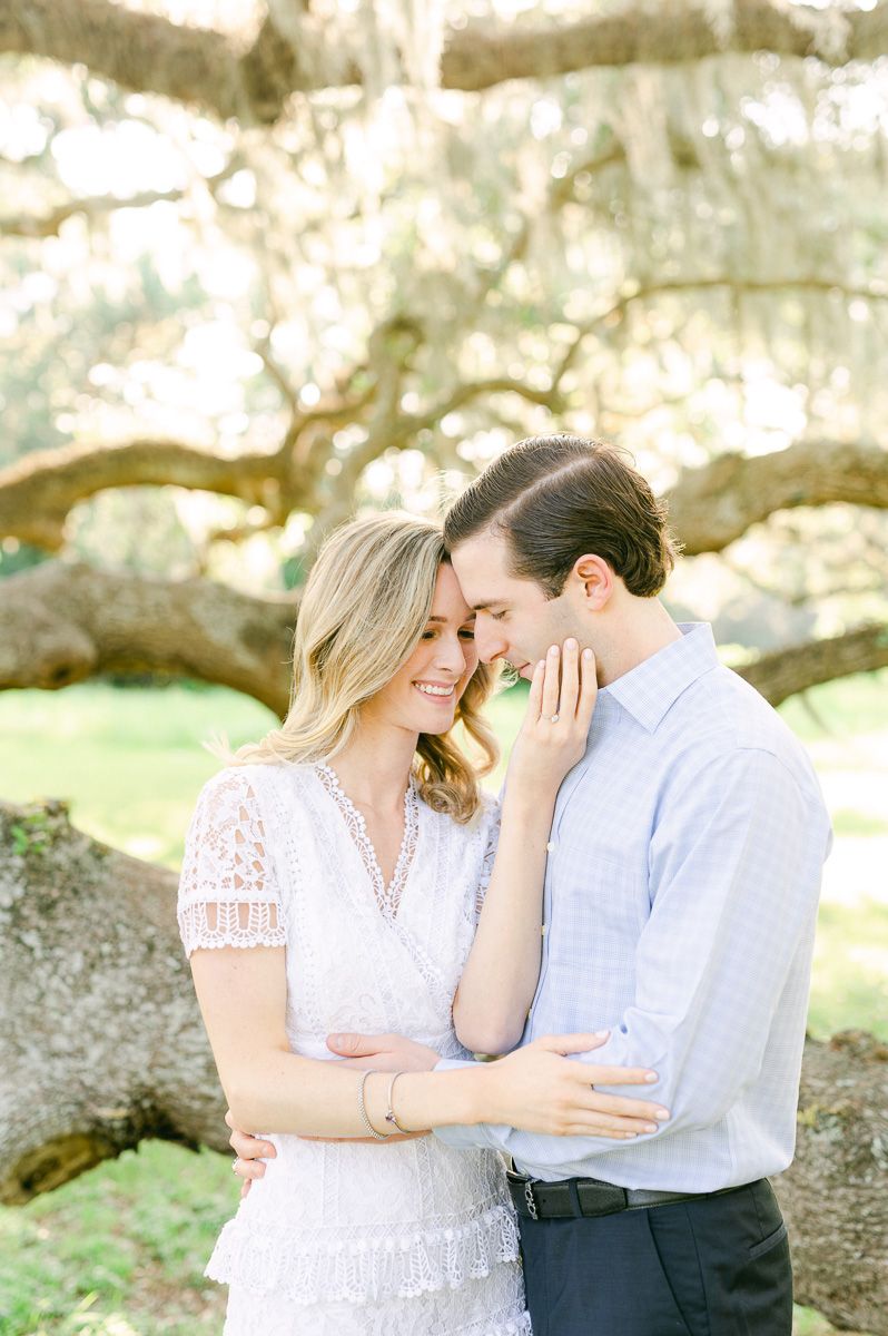 couple during spring Houston engagement session