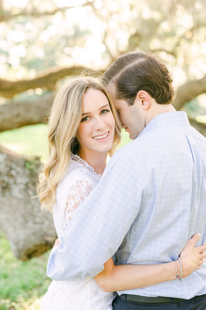 couple at Brazos Bend State Park engagement session