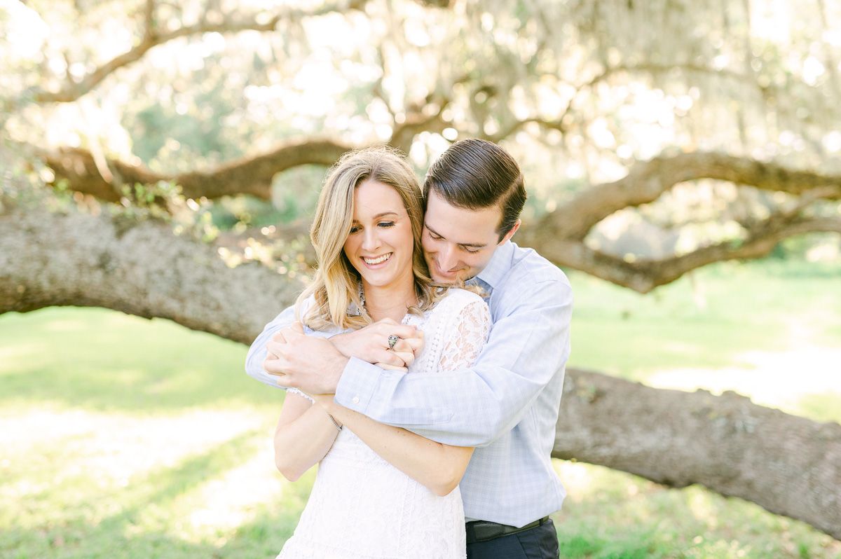couple at Brazos Bend State Park engagement session
