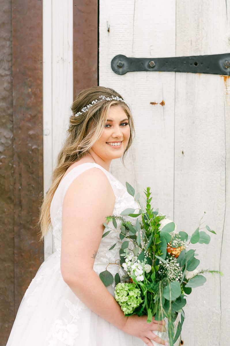 bride at Beckendorff Farms bridal session