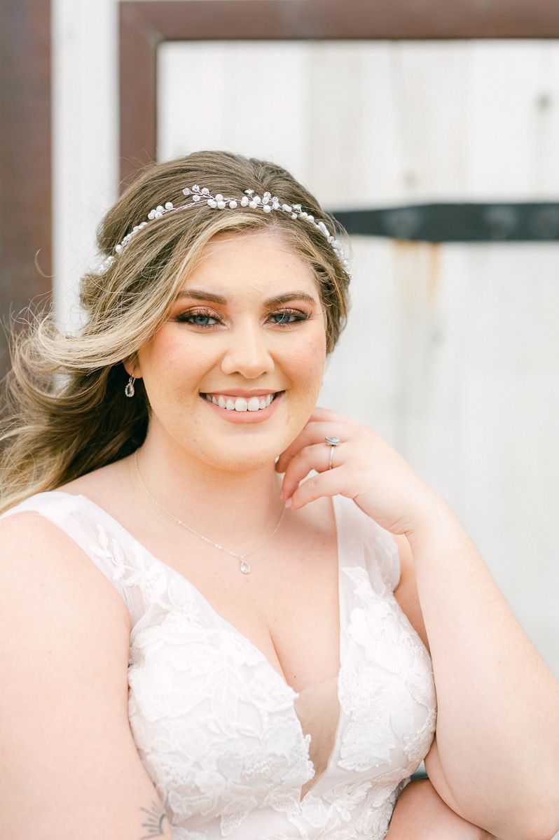 bride at Beckendorff Farms bridal session
