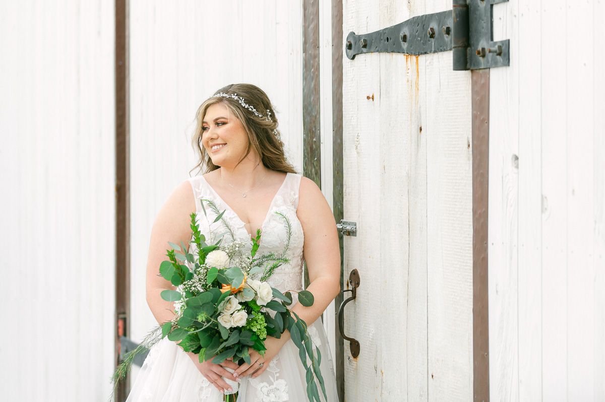 bride at Beckendorff Farms bridal session