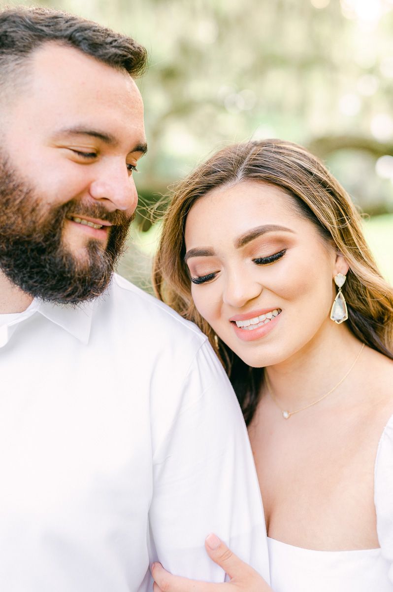 couple posing during engagement photos