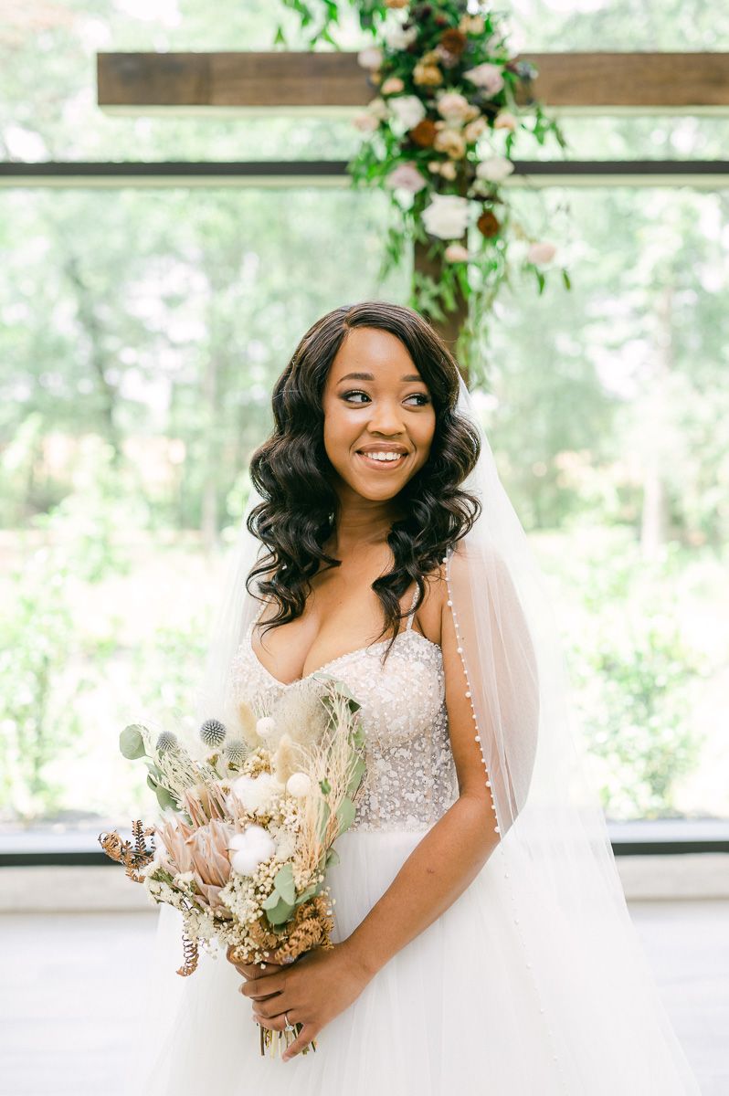 bride at her bridal session at The Luminaire
