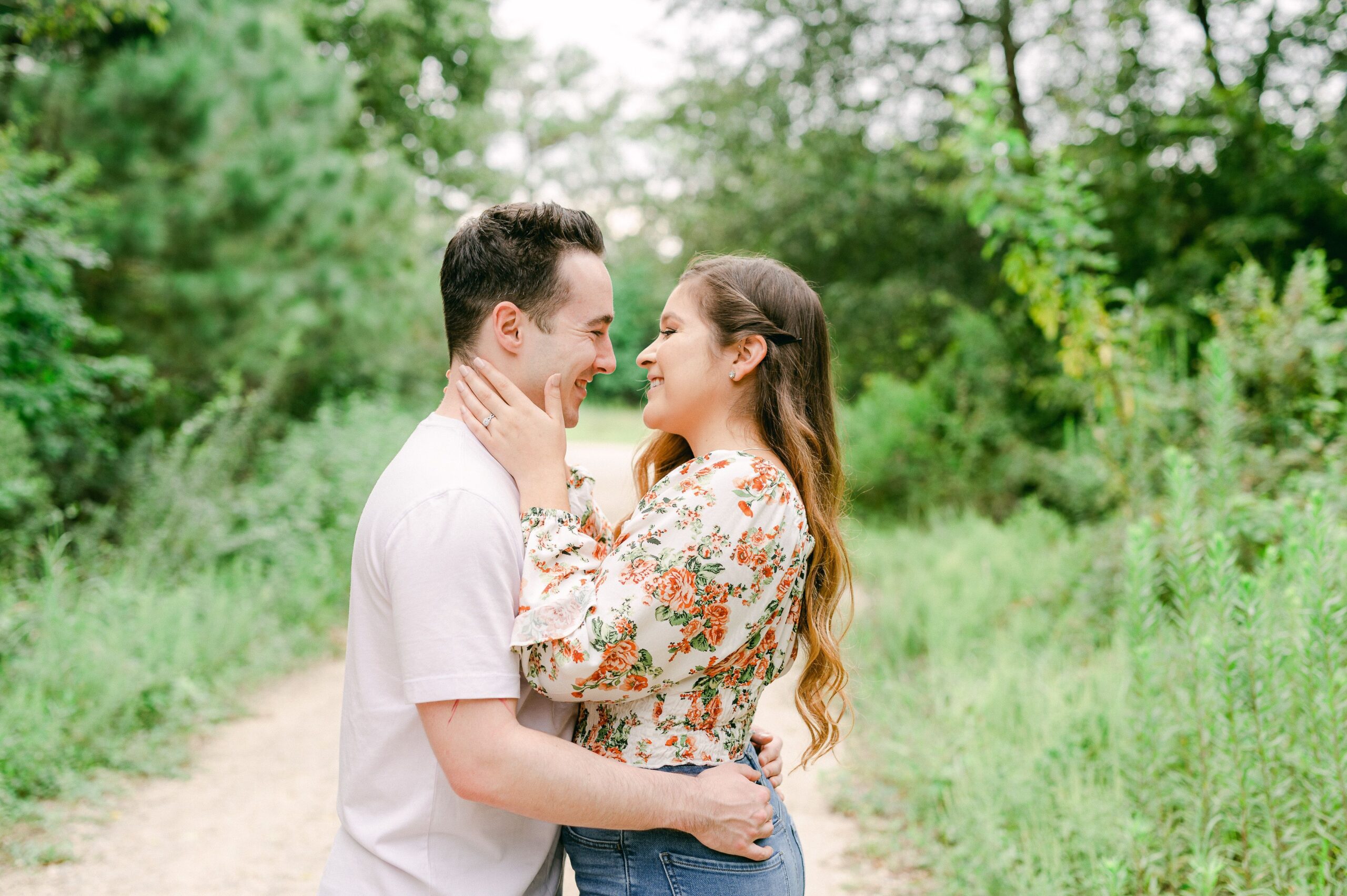 couple at their Memorial Park Engagement session