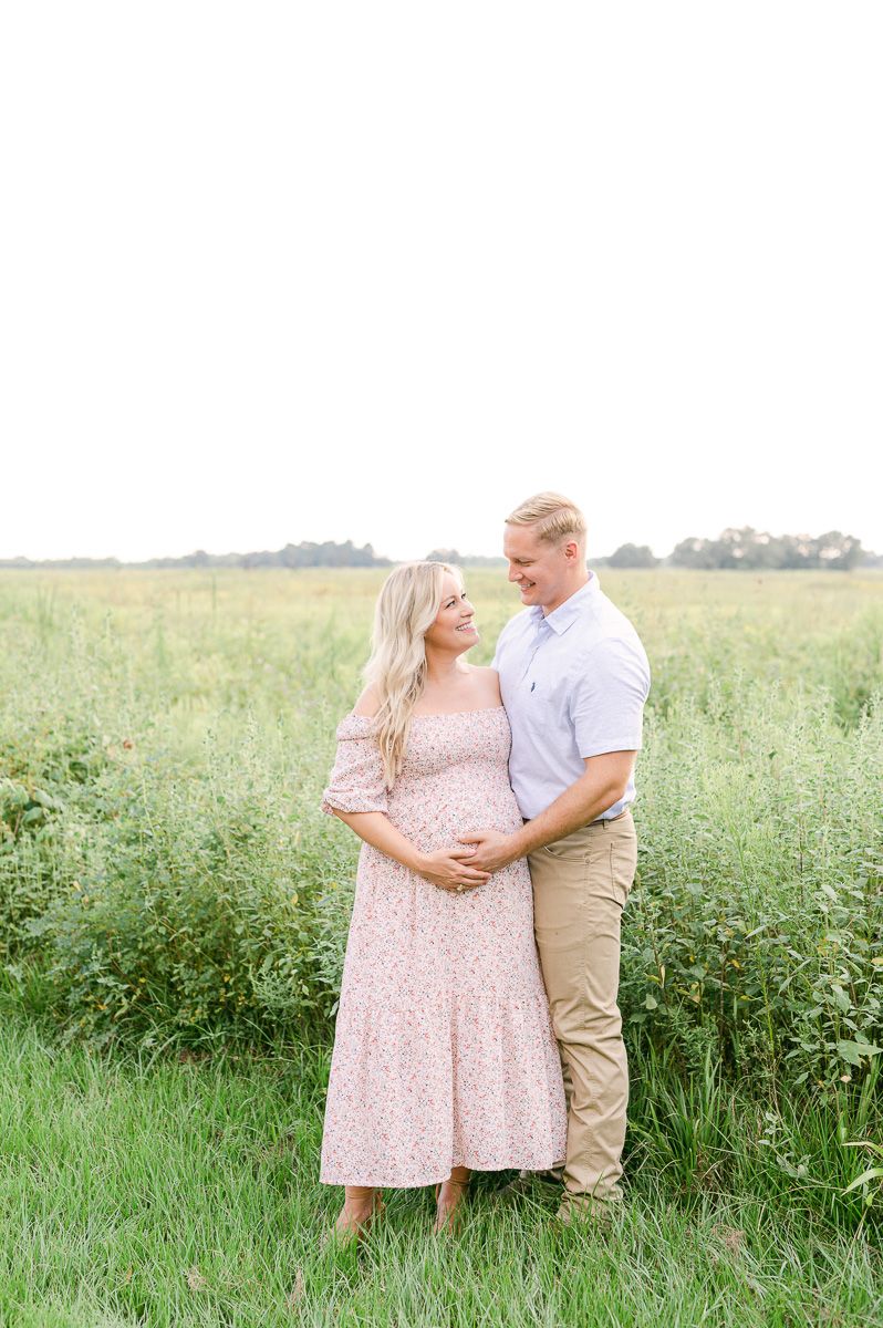 couple at maternity session in Houston