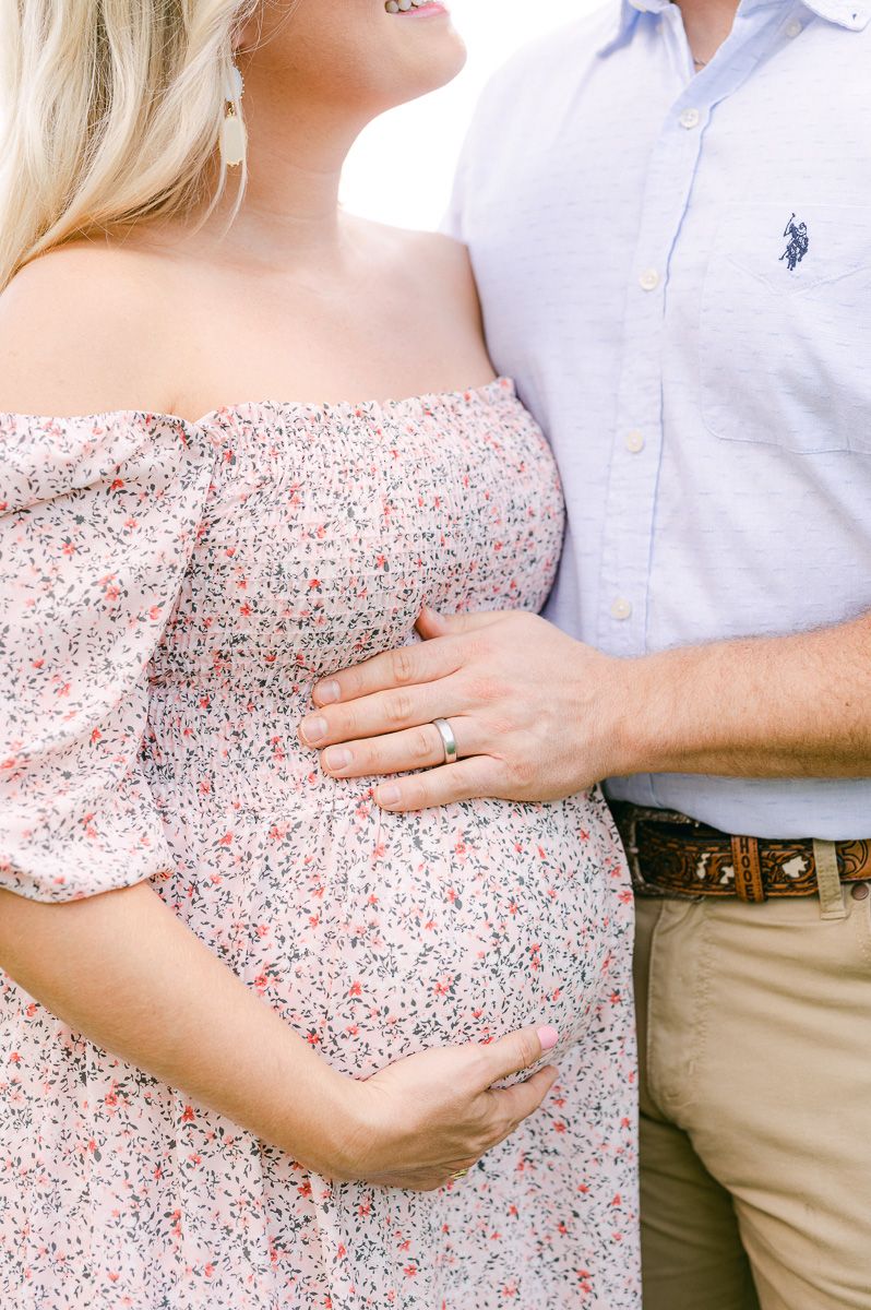 couple at maternity session in Houston