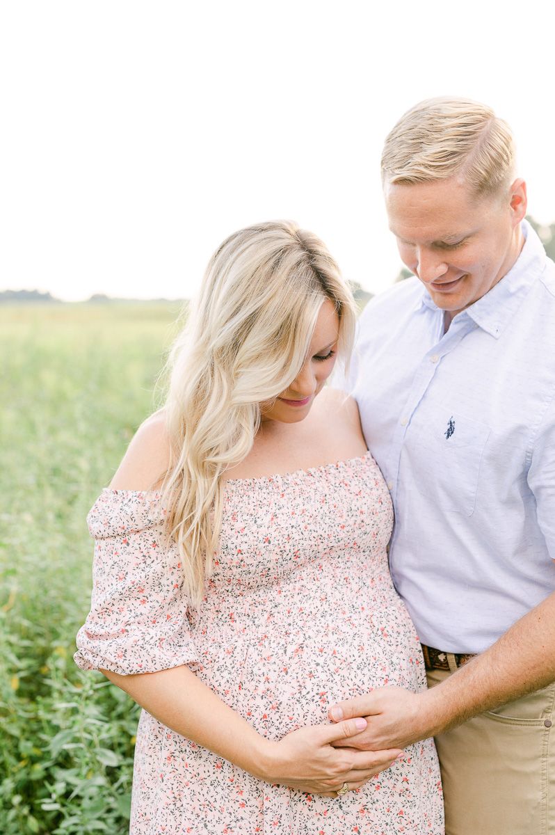 couple at maternity session in Houston