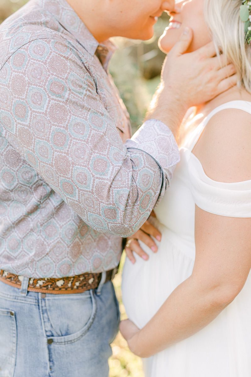 maternity session with flower crown