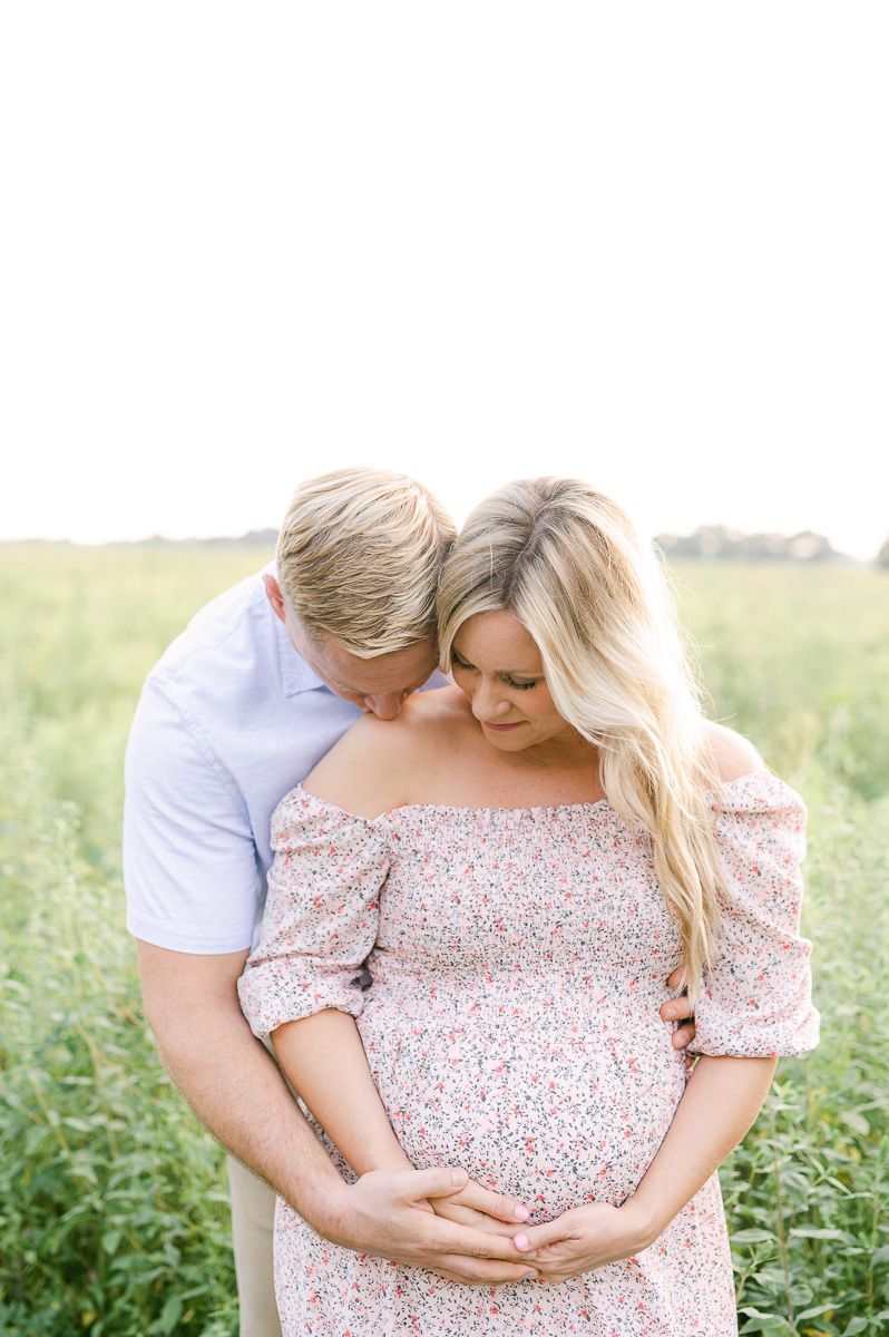 couple at maternity session in Houston