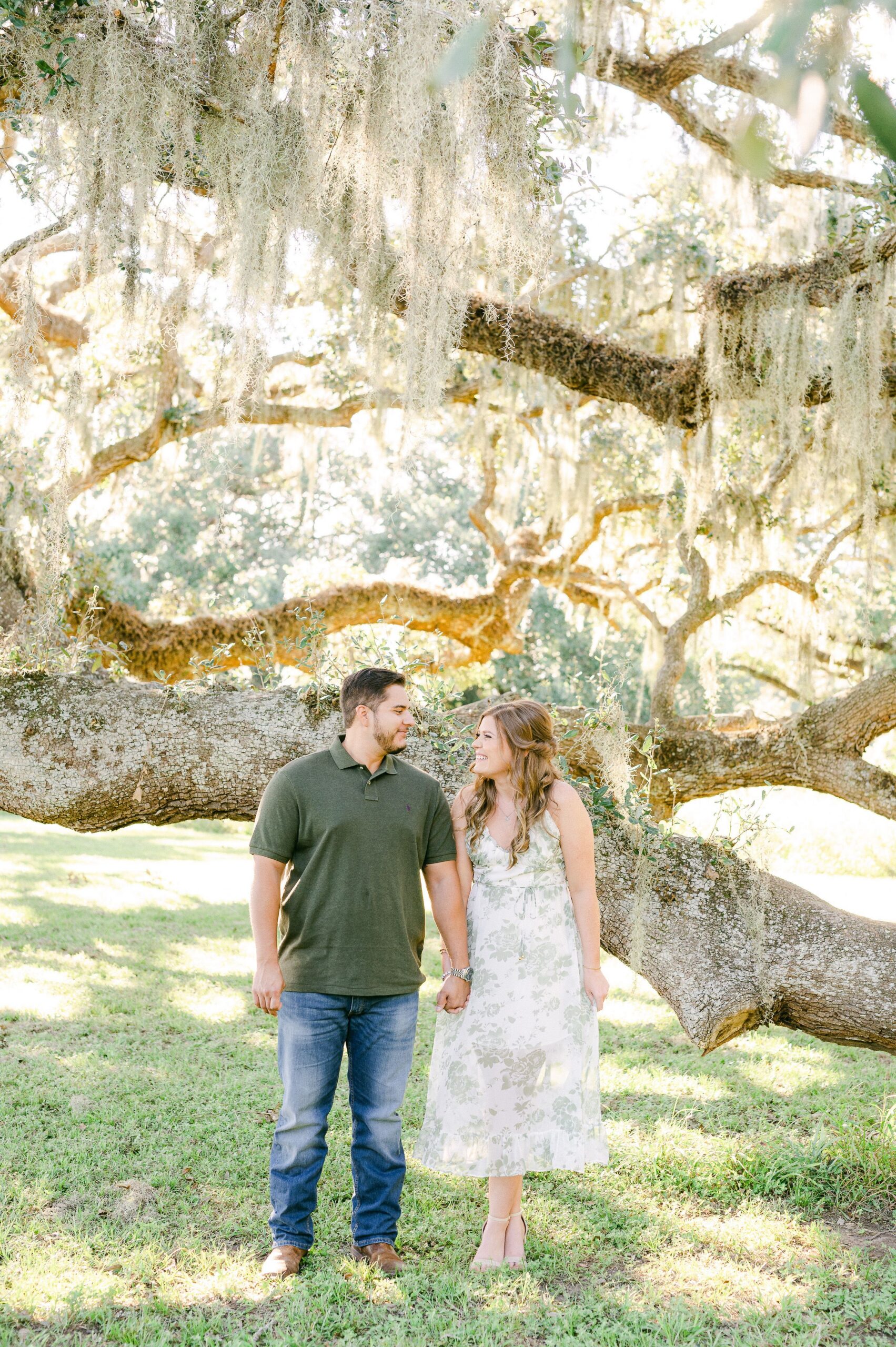 couple at Spanish Moss Houston engagement session