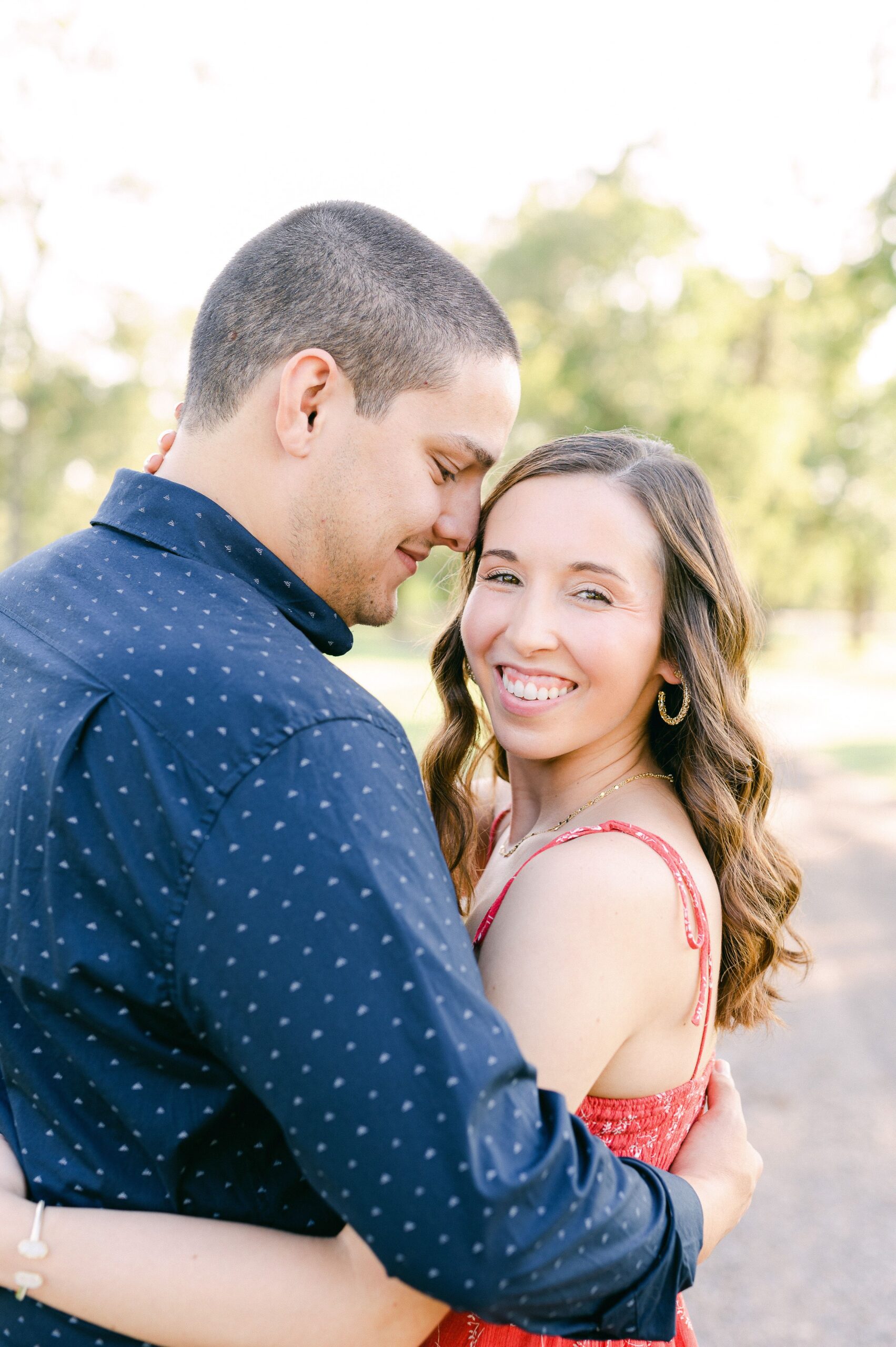 couple during fall engagement session