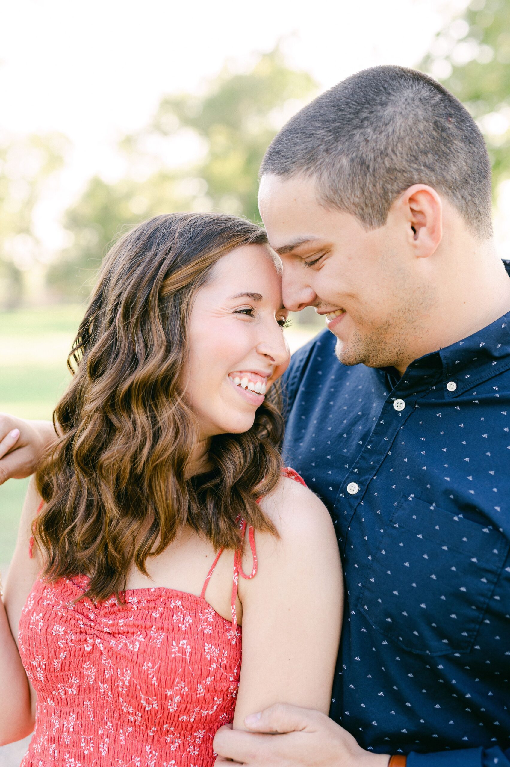 couple during fall engagement session