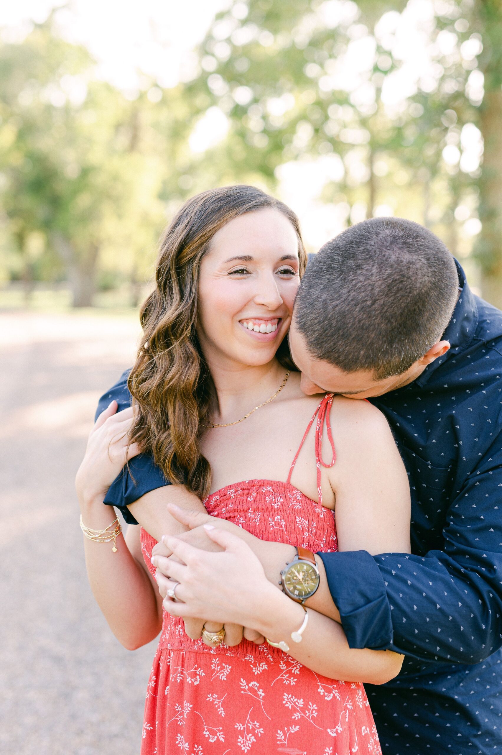 couple during fall engagement session