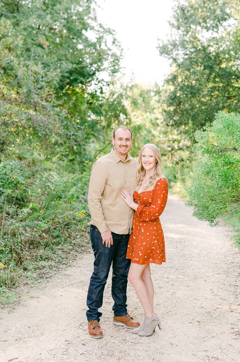 couple at Memorial Park fall mini session