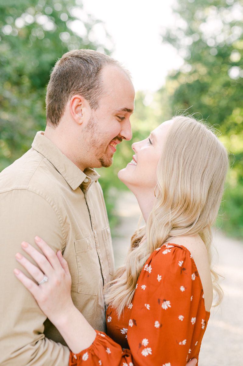 couple at Memorial Park fall mini session