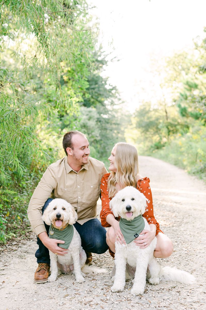 couple with their two dogs in Houston