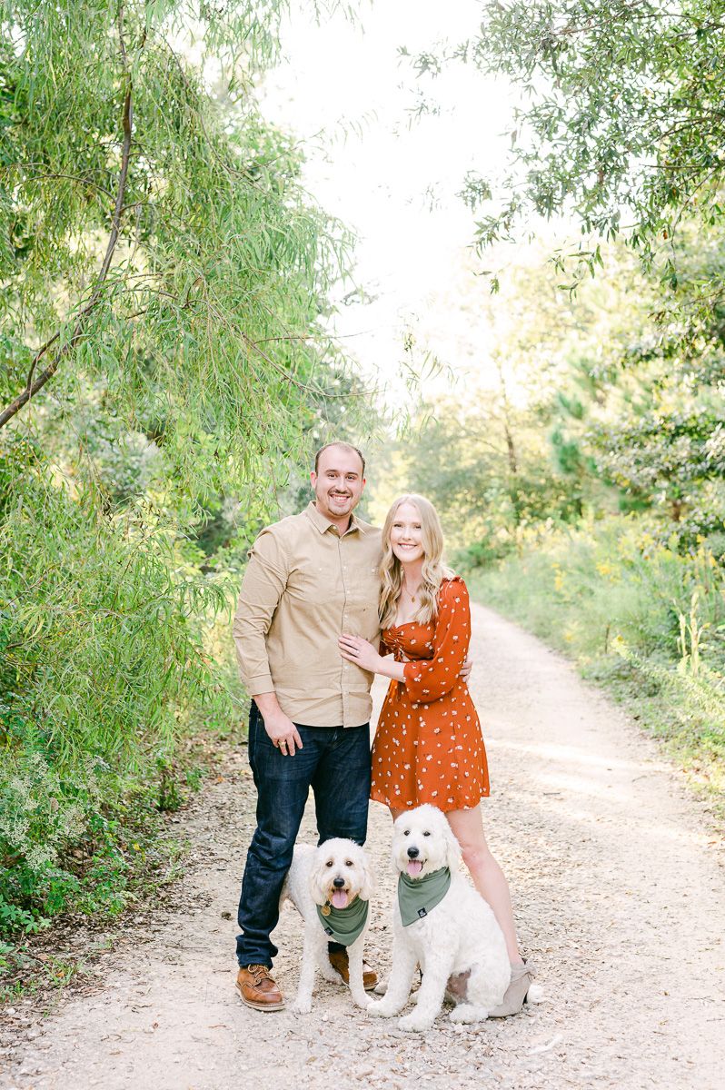 couple with their two dogs in Houston