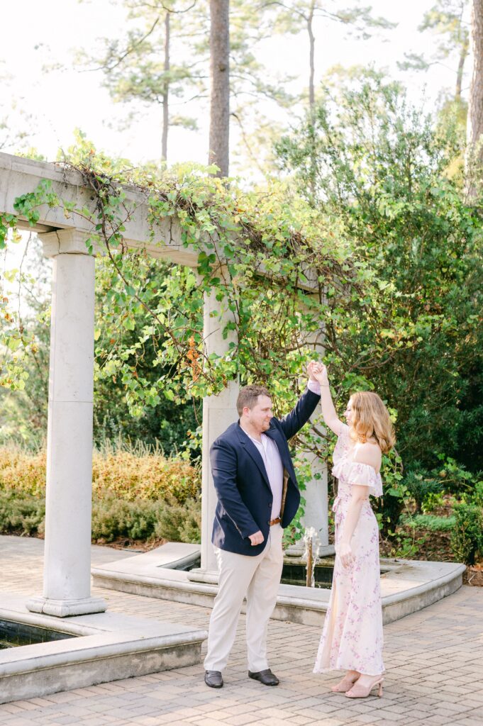 engagement session at Mercer Botanic Gardens in Houston