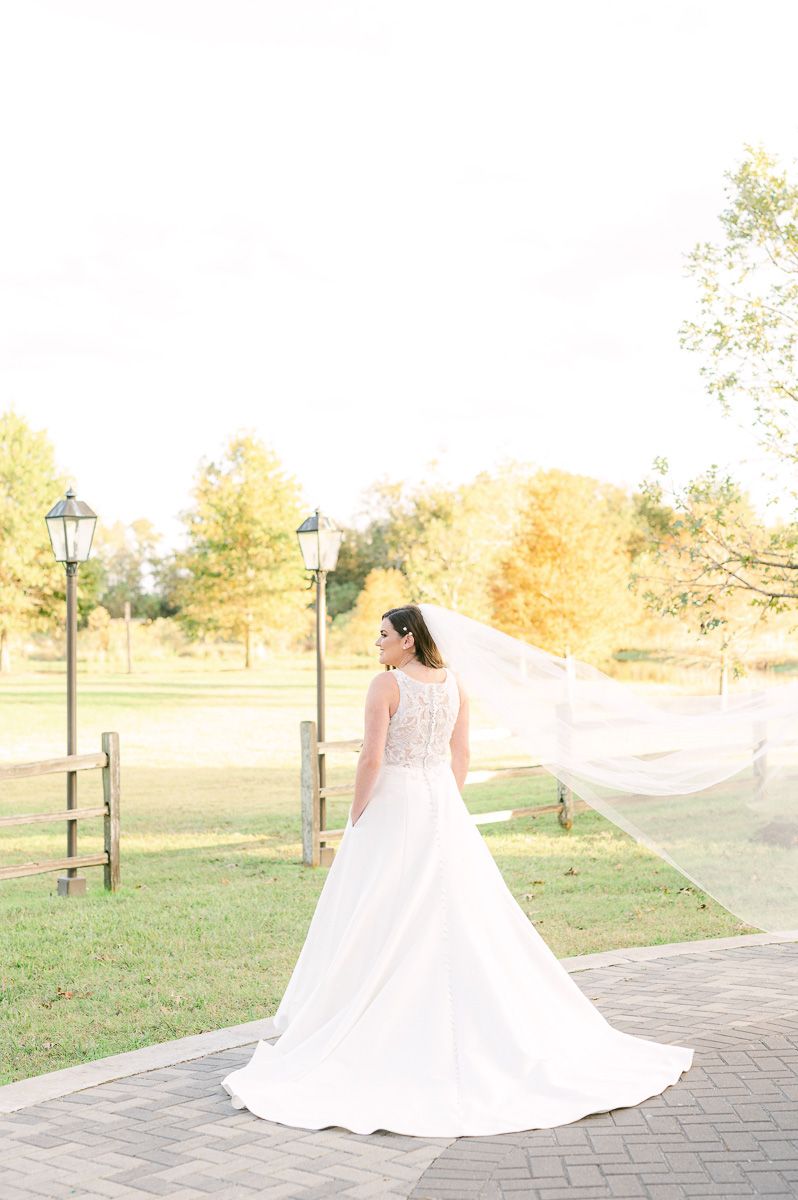 bride with her veil in Katy, Tx