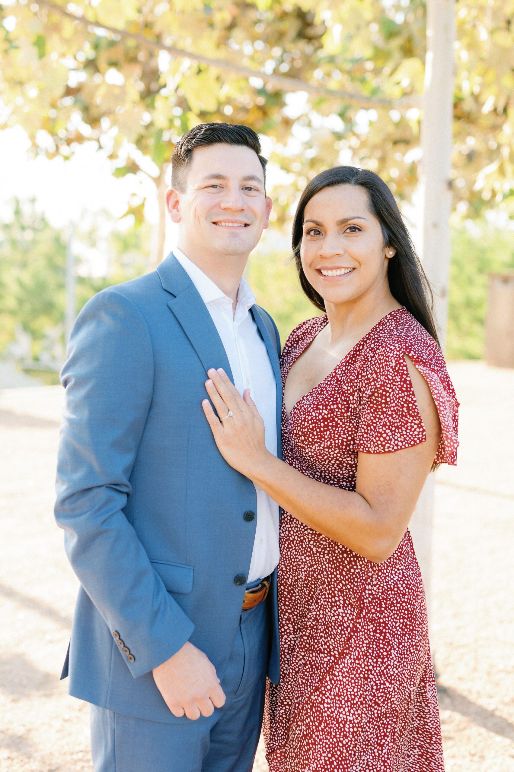 couple during engagement session in Houston