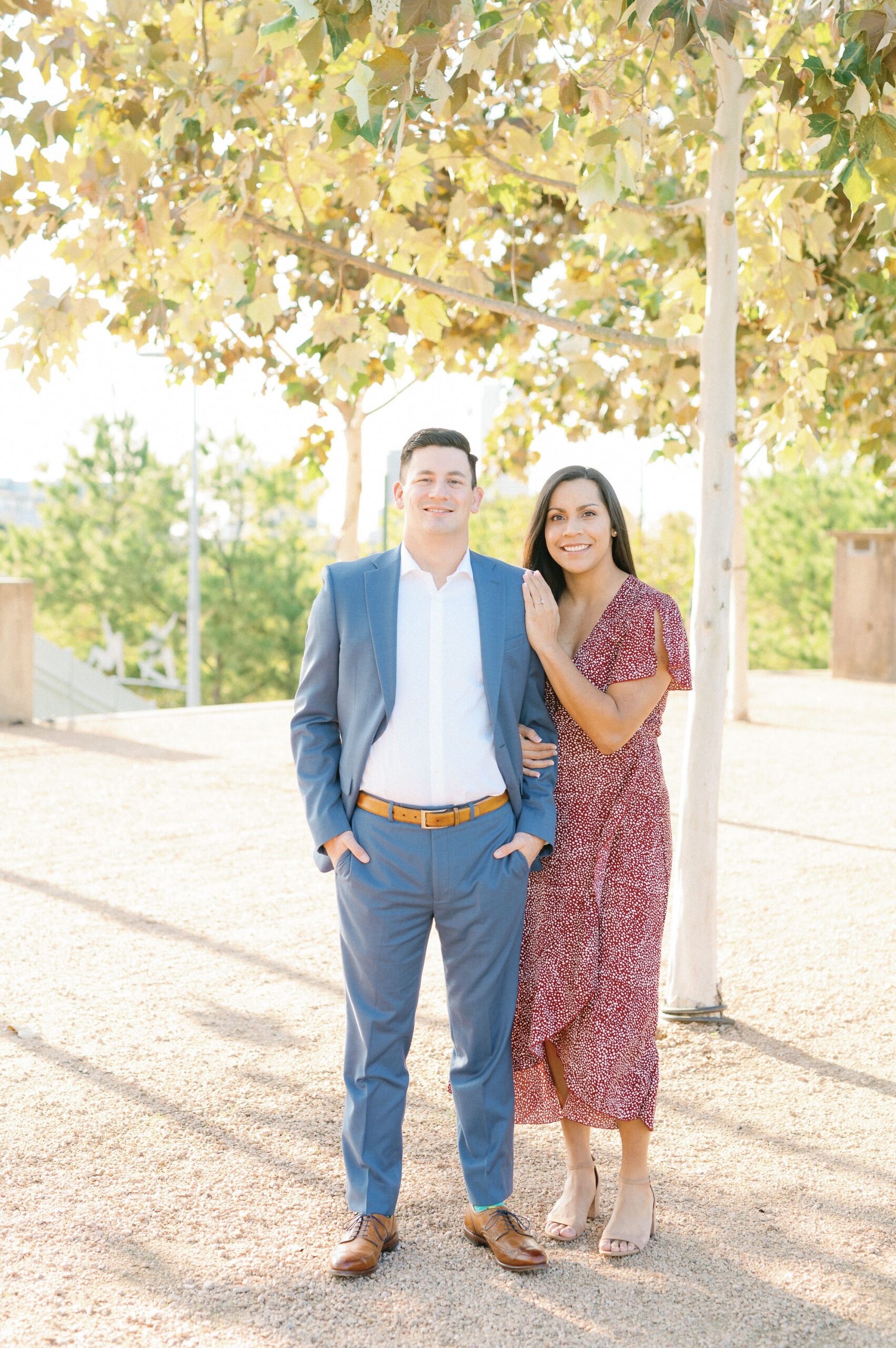 spring engagement session in downtown Houston 