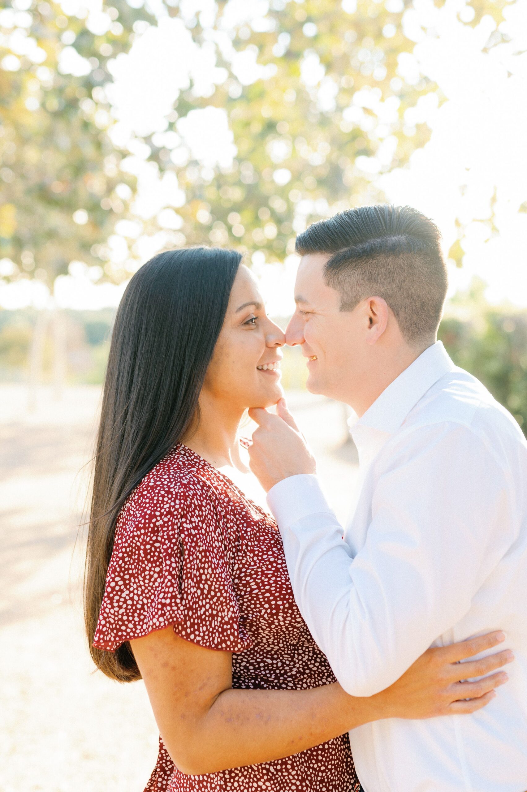 couple during spring engagement session