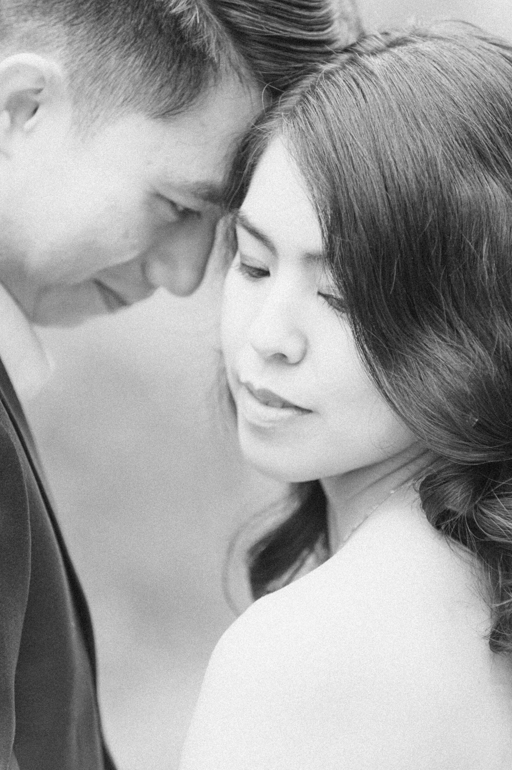 couple at memorial park engagement session