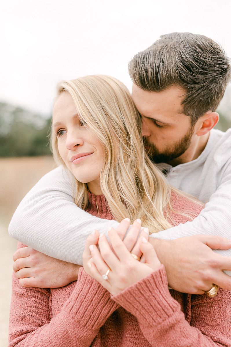 Engaged couple at Houston engagement session