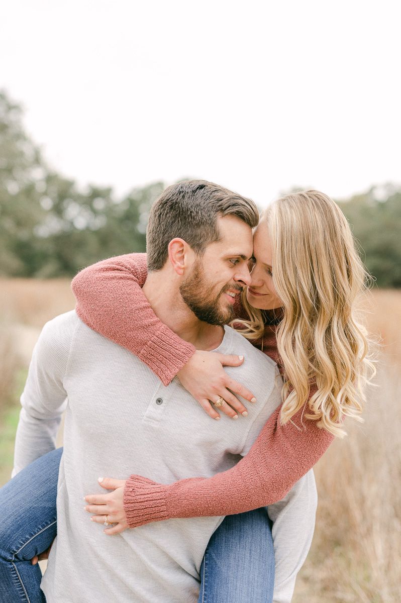 Engaged couple at Houston engagement session