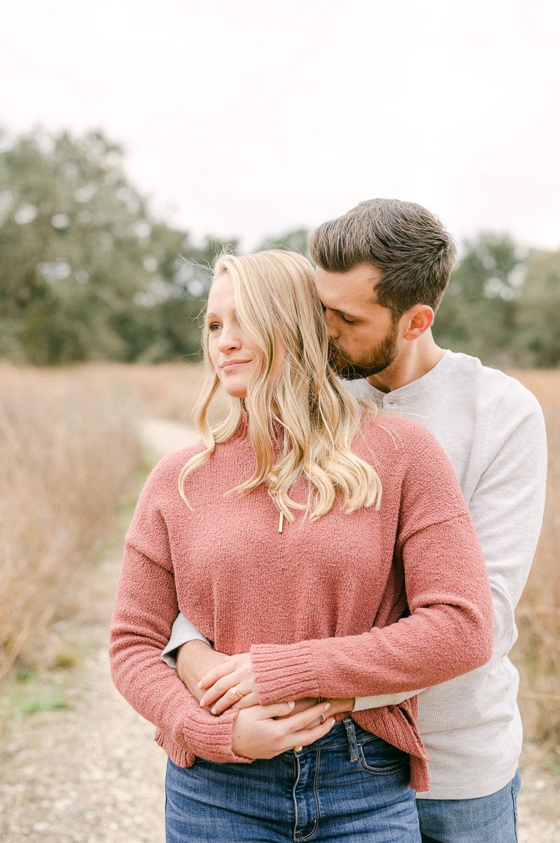Engaged couple at Houston engagement session