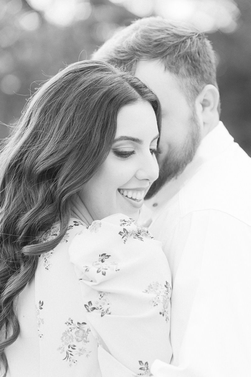 black and white couple during engagement session 