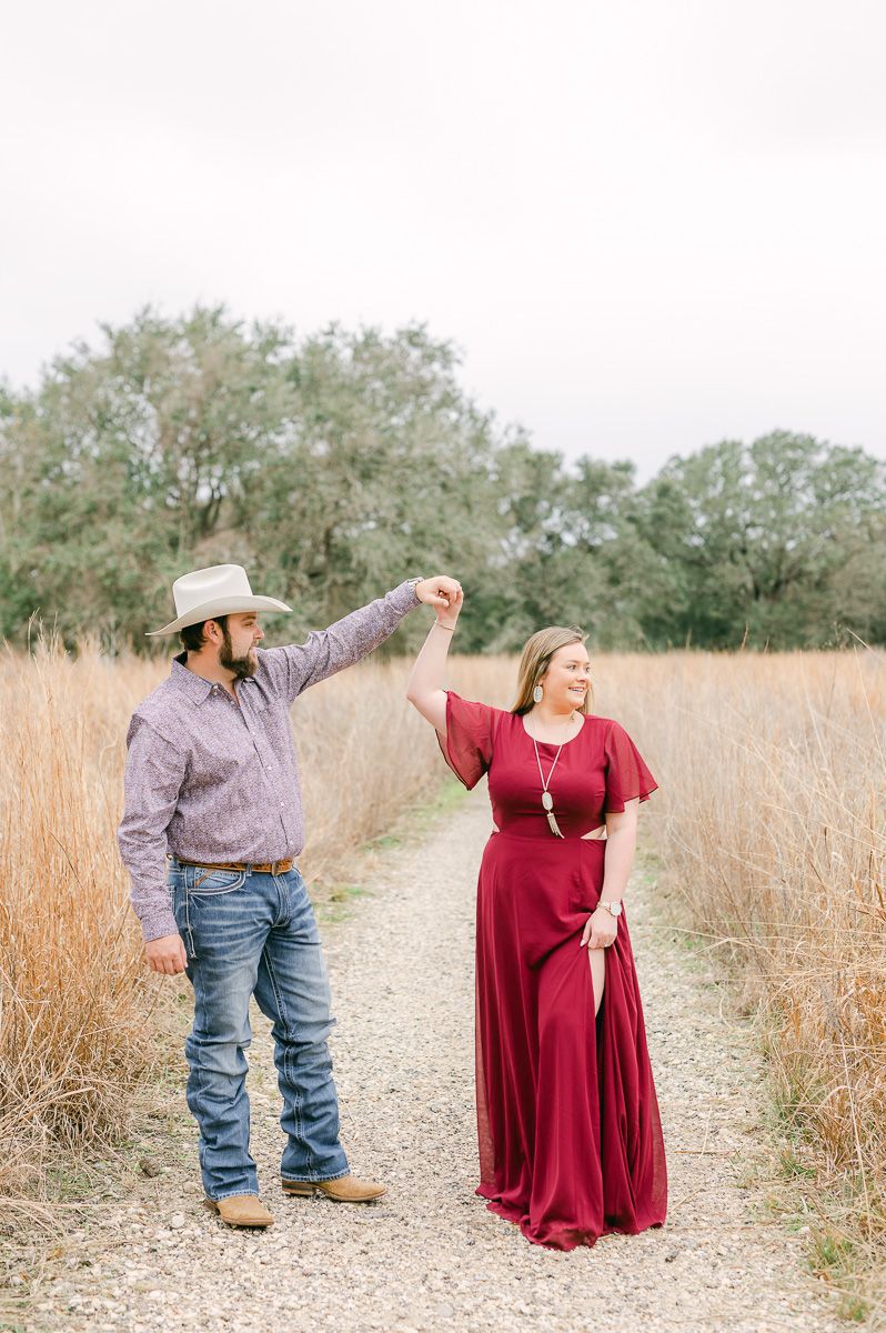 engaged couple at Brazos Bend State Park