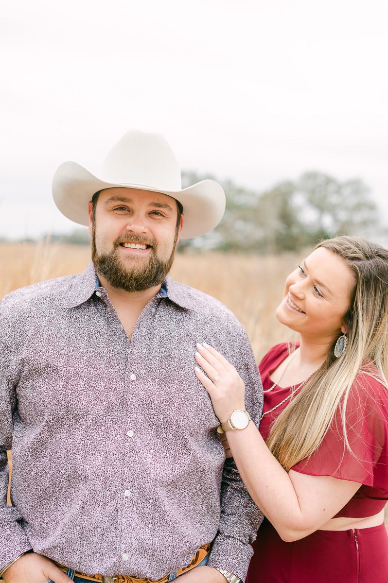 engaged couple at Brazos Bend State Park