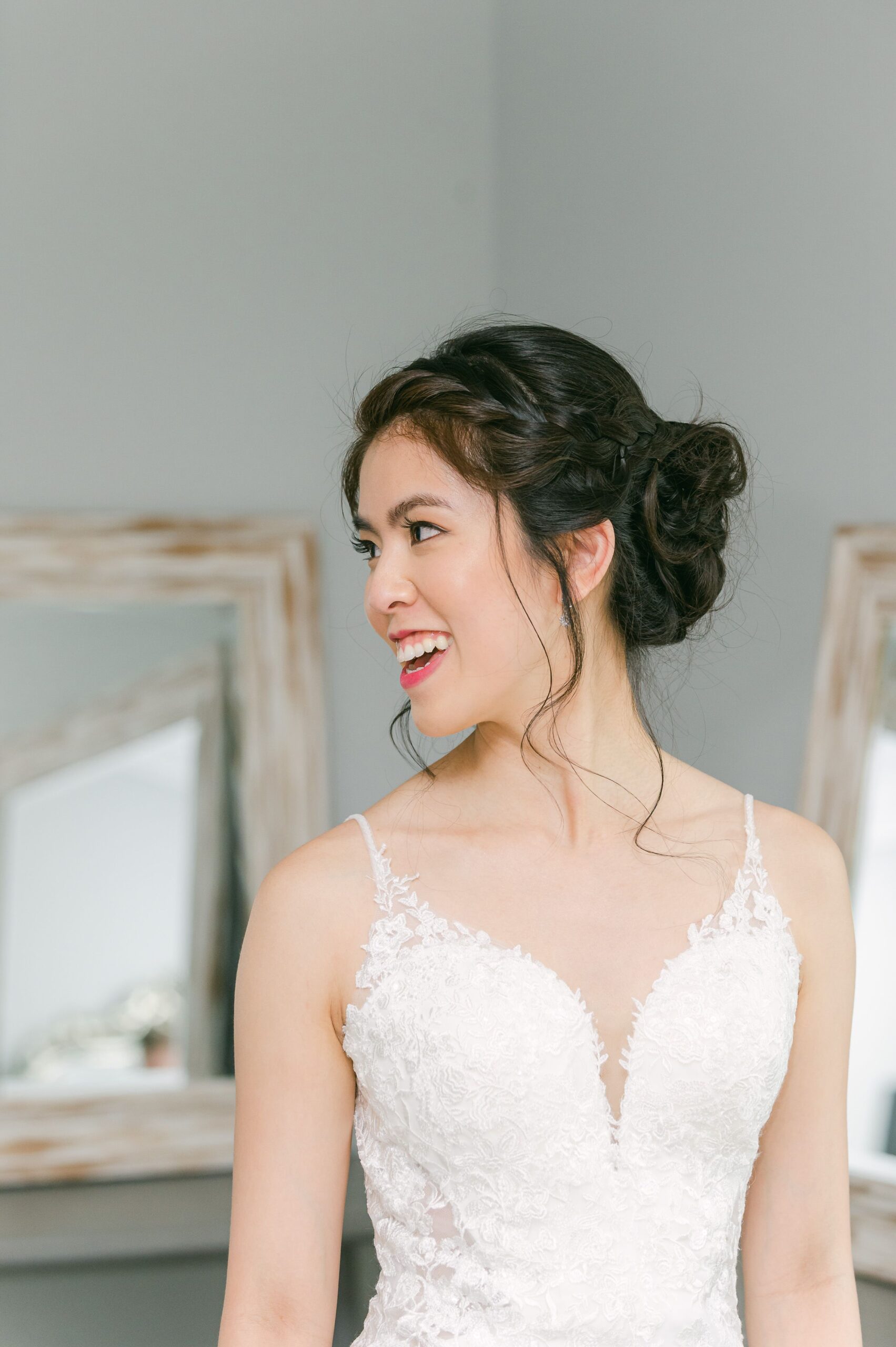 bride getting ready at Starshine Texas wedding venue