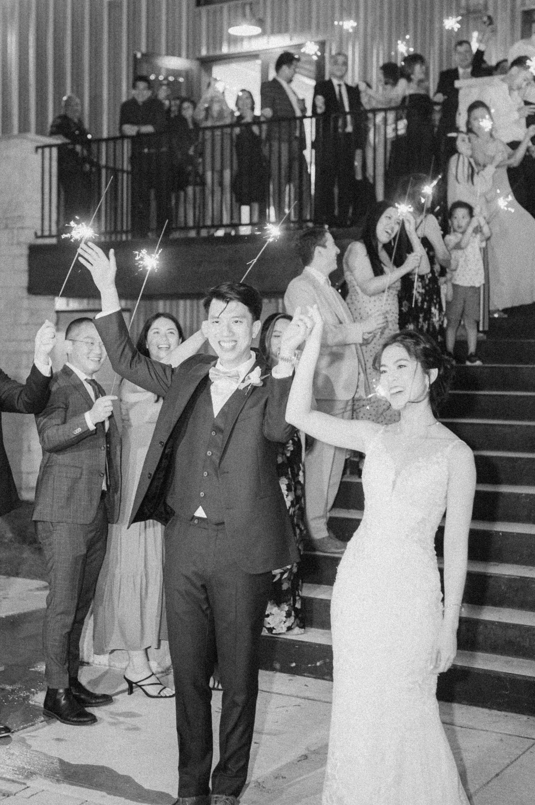 grand exit at Starshine Texas wedding reception