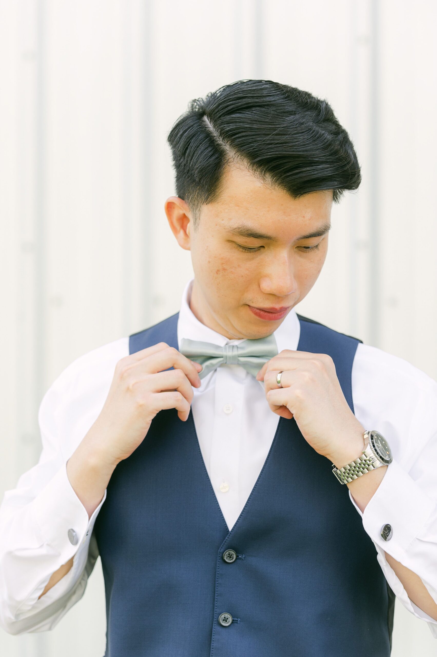 groom getting ready at Starshine Texas wedding venue