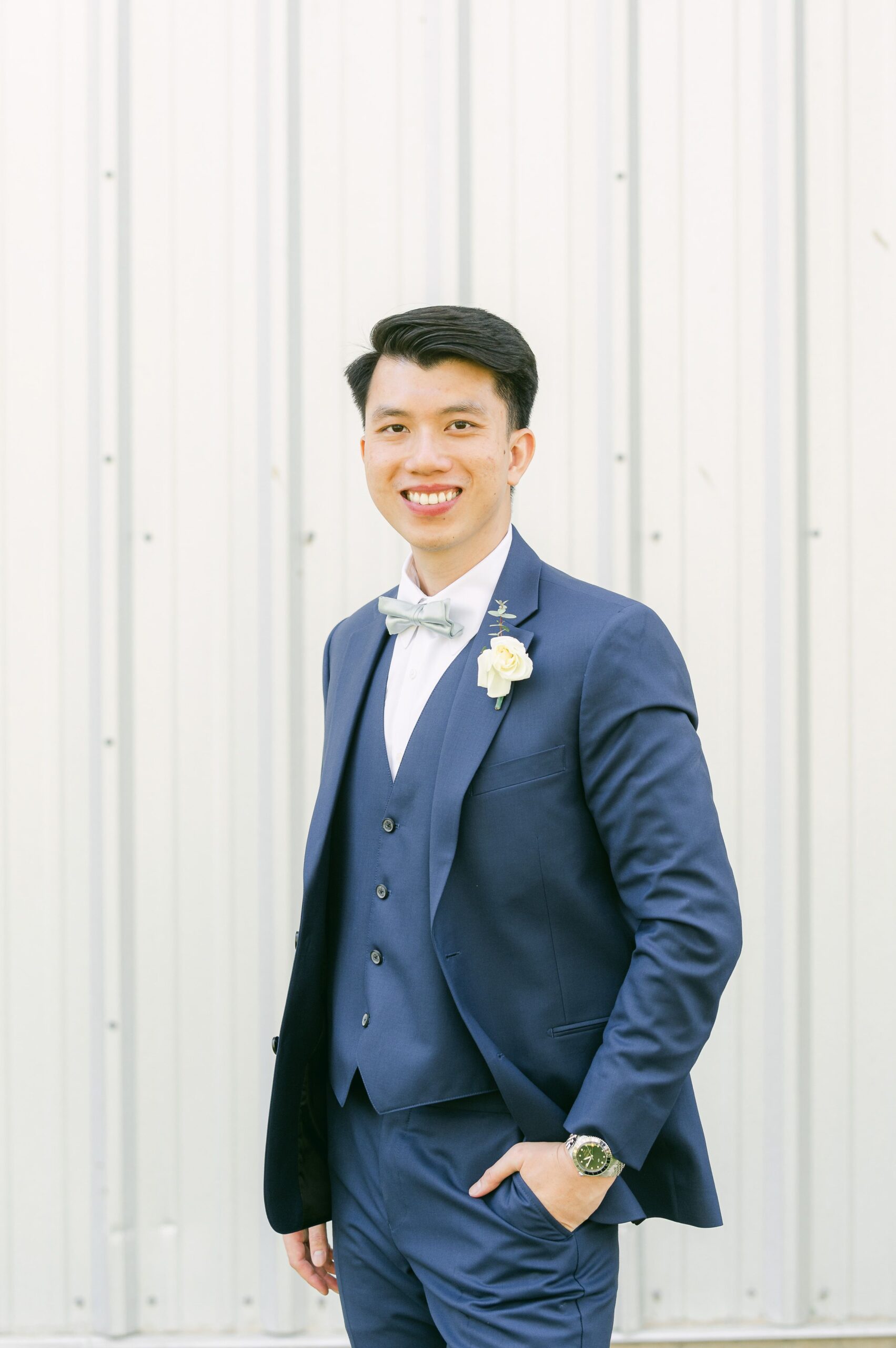 groom getting ready at Starshine Texas wedding venue