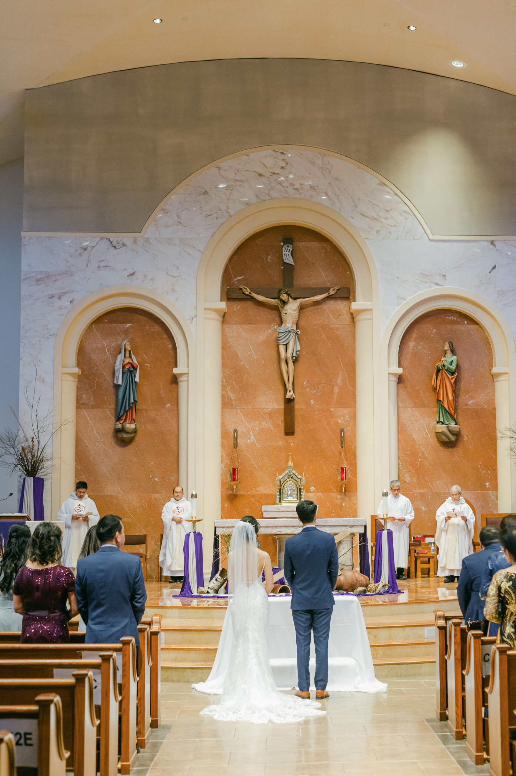 wedding ceremony at Our Lady of Lourdes
