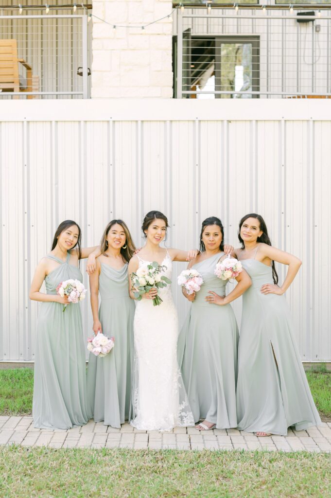 bridesmaids at Houston Rustic Wedding Venues Starshine Texas