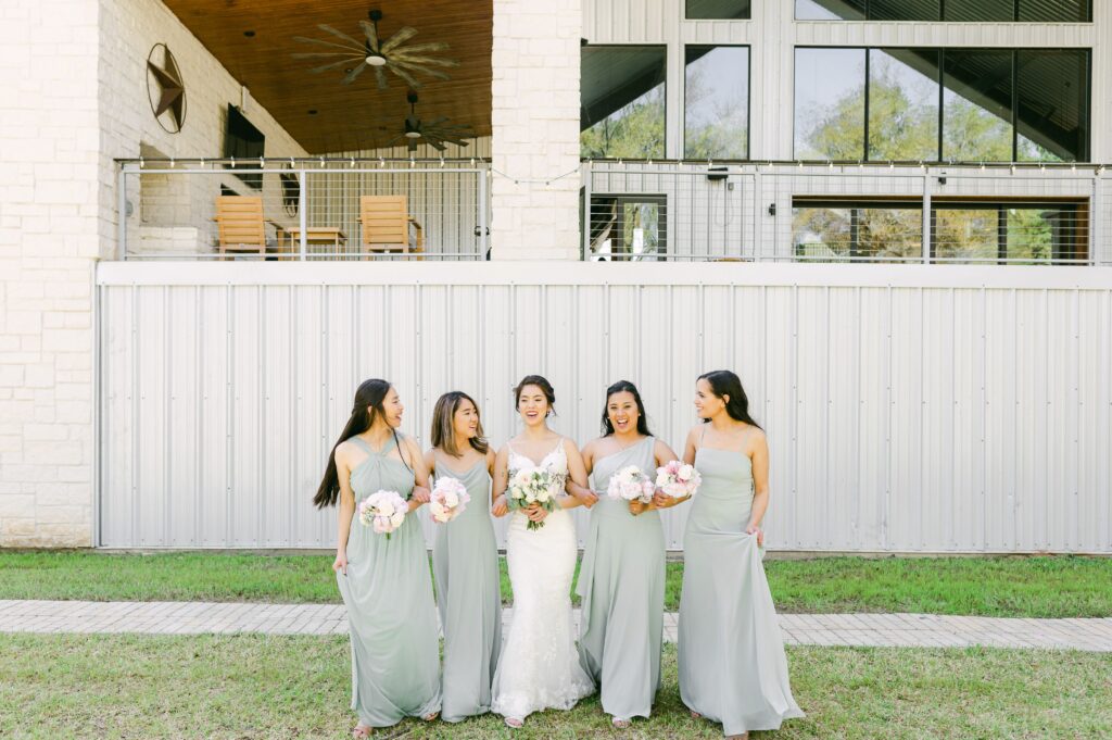 bridesmaids at Houston Rustic Wedding Venues Starshine Texas